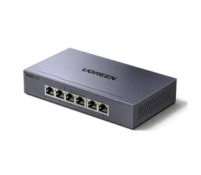 Ugreen Switch 6- Port PoE grau / Switch / 6x Gigabit Ethernet / PoE