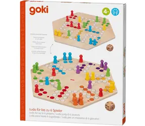 GOKI Holzmann, sei nicht böse! / Brettspiel / doppelseitiges Spielbrett / 4-6 Spieler / Durchmesser 34 cm