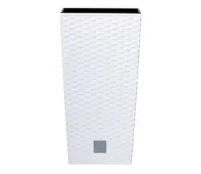 Prosperplast RATO SQUARE weiß 20 x 20 x 37,6 cm / Blumentopf / Quadratisch / Kunststoff / Volumen 11,4 l / Höhe 37,6 cm