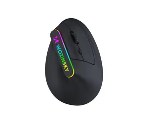 Wozinsky WMG-1164 schwarz / Kabellose, vertikale, ergonomische Gaming-Maus / RGB-Hintergrundbeleuchtung / 3600 DPI