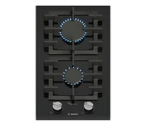 BOSCH Serie 8 PRB3A6I40 schwarz / Gaskochfeld / 30 cm / 2 Brenner / FlameSelect / Gusseisen-Träger
