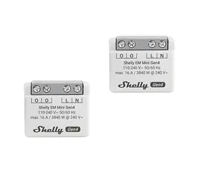 Shelly EM Mini Gen4 2 Stück / Verbrauchsmessmodul / 16 A / Wi-Fi / Bluetooth / Zigbee / Matter