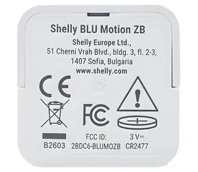 Shelly Blu Motion ZB weiß / Bewegungssensor / Zigbee 3.0 / Bluetooth 5 LE / PIR-Sensor / Lichtsensor