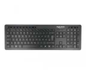 DeLock schwarz / Tastatur / Kabellos 2,4 GHz / QWERTZ / Deutsch / Leise