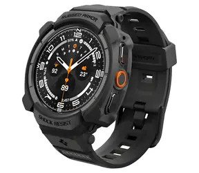 Spigen Rugged Armor Pro Schutzhülle, matt schwarz, mit Armband / Samsung Galaxy Watch Ultra 2 47 mm