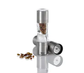 AdHoc DuoSpice Mini / Gewürzmühle und -hobel / Keramikmahlwerk / stufenlose Mahlgradeinstellung / 15 cm