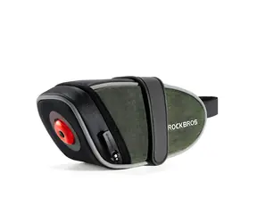 Rockbros C52-2 grün / Fahrradsatteltasche / integriertes LED-Licht / 250 mAh