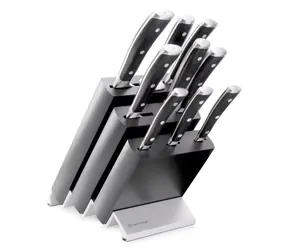 Wüsthof CLASSIC IKON Messerblock schwarz / Messerblock / 9-teilig / Eschenholz