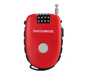 Rockbros 32420981001 rot / Fahrradschloss / Einziehbares Stahlseil