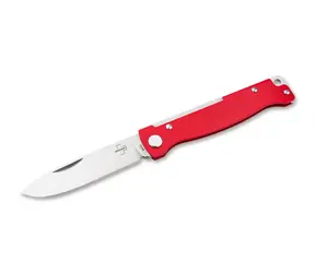 Böker PLUS Atlas Red / Taschenmesser / Drop-Point-Klinge / 12C27-Stahl / Slipjoint / 16,8 cm