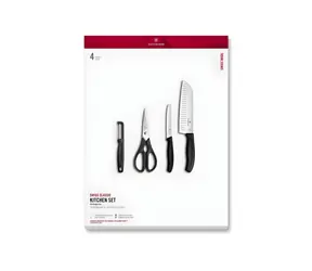 VICTORINOX Swiss Classic Küchenset, 4-teilig, schwarz / Küchenset / Geschenkbox