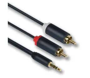 Mercodan PRO ULTRA Audiokabel 3,5-mm-Klinke - 2x Cinch 15 m / Audiokabel / Stereo