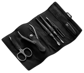 Boker Reise-Maniküre-Set / Maniküre-Set / 6-teilig / Edelstahl / Lederetui