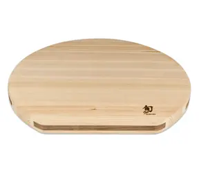 KAI SHUN DM-0818 / Schneidebrett / Hinoki-Zypresse / doppelseitig, Typ D mit Nut / 36 x 33 x 2,5 cm