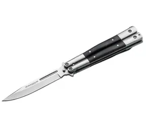 Boker Taschenmesser Balisong Holz / Klingenlänge 10,3 cm / Stahl 440 / Griff aus Pakkaholz