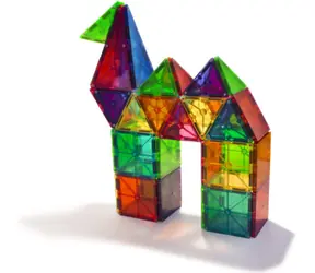 MAGNA-TILES® Magnetisches Bauset, Transparente Farben / 100 Teile