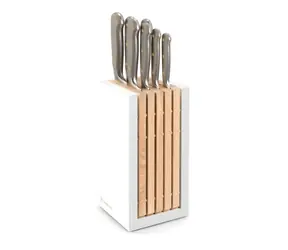 WÜSTHOF Messerblock mit Messern, klassische Farbe Velvet Oyster / 7-teilig / Stahl X50CrMoV15