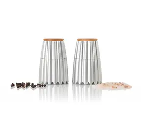 AdHoc MagTwo silber / Salz- und Pfeffermühle / magnetisch / Keramikmahlwerk / 19,5 cm