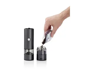 AdHoc i.Mill Duo dunkelgrau / Salz- und Pfeffermühle / USB-C / Keramikmahlwerk / Höhe 23,5 cm