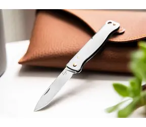 Böker PLUS Atlas Mini silber / Taschenmesser / Drop-Point-Klinge / 12C27-Stahl / 11 g