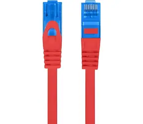Lanberg CAT6A S/FTP CCA 0,5 m rot / Patchkabel / LSZH / Fluke-geprüft / 500 MHz