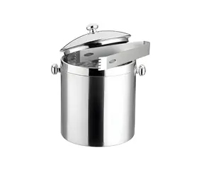Weis Eisbehälter mit Zange, Edelstahl / Eisbehälter / 1,5 l / doppelwandig
