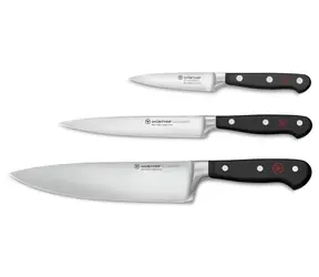 Wüsthof CLASSIC Messerset, 3-teilig / Messerset / Kochmesser 20 cm / Schinkenmesser 16 cm / Gemüsemesser 9 cm