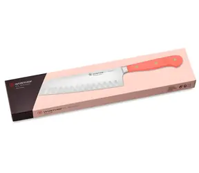 Wüsthof Classic Colour Peach / Santokumesser / Hohlschliff / Klinge 17 cm / Stahl X50CrMoV15