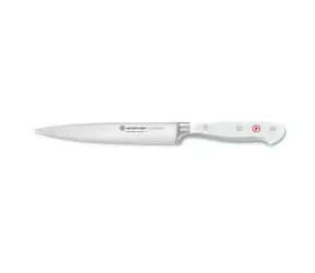 WÜSTHOF Schinkenmesser CLASSIC WHITE 16 cm / Edelstahl X50CrMoV15 / POM-Griff mit drei Nieten