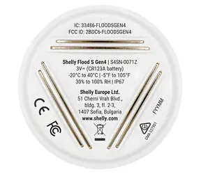 Shelly Flood S Gen4 weiß / Wassersensor / WLAN / Bluetooth / ZigBee / Matter