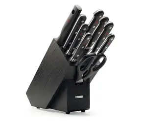 WÜSTHOF Messerblock CLASSIC schwarz / 9-teilig / Eschenholz