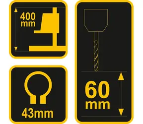 Vorel Bohrständer 43 mm / Bohrständer / Höhe 400 mm / Bohrtiefe 60 mm
