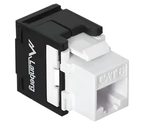 Lanberg Keystone-Modul RJ45-LSA schwarz / Keystone-Modul / CAT.6 UTP / werkzeuglos, 180° / PoE