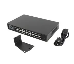 Lanberg RSFE-24P-2C- 360 V2 / Switch / 24x PoE+ 100 Mbit/s / 2x Combo Gigabit / 360 W / Unmanaged / Rack 19"