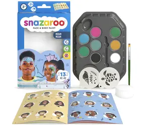 SNAZAROO Set mit 8 Schminkfarben: Wasserwelt / Karneval und Party / Gesicht und Körper