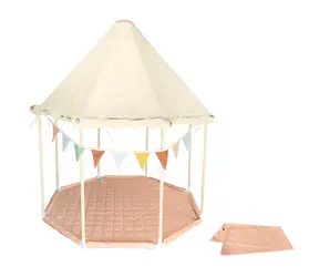 2KIDS TOYS Spielhaus mit Flaggen / Kinderpavillon / Polyester, Baumwolle, Holz / ab 3 Jahren