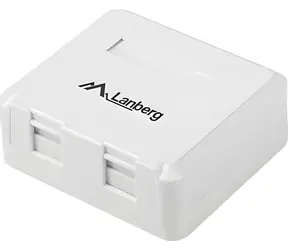 Lanberg OK1-0002-W / Gehäuse für Keystone-Module / Oberflächenmontage / 2 Anschlüsse