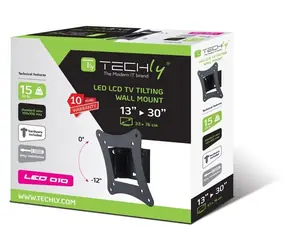 Techly ICA-LCD-900 schwarz / Wandhalterung für Fernseher / 13-30" / VESA 100x100mm / 15 kg / Neigung 0-12°