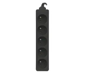 Lanberg schwarz / Verlängerungskabel / 5 Steckdosen / Französischer Typ / 1,5 m