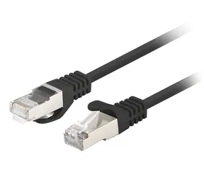 Lanberg CAT6 FTP 1 m schwarz / Patchkabel / RJ45-RJ45 / Fluke-geprüft / 10 Stück