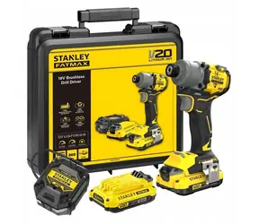 Stanley V20 SFMCF830D2K / Akku-Schlagschrauber / 18 V / 203 Nm / 2 x 2,0 Ah