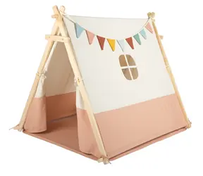 2KIDS TOYS Spielzelt mit Flaggen / ab 3 Jahren / Holz, Baumwolle, Polyester