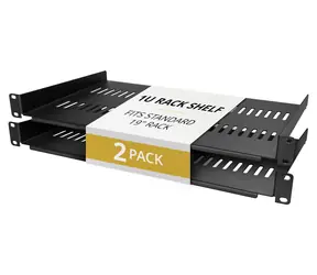 StarTech Rack-Einschub 1HE schwarz / Rack-Einschub / 19" / Tragfähigkeit 20 kg / Stahl / 2 Stück pro Packung