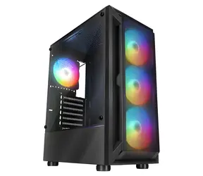 Rampage SHIVA schwarz / PC-Gehäuse / Seitenwand aus Glas / 4X 120-mm-RGB-Lüfter