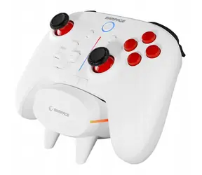 Rampage Hydra Pro weiß / Gamepad / Kabellos / RGB / Hall-Sensor / Magnetische Trigger / Ladestation