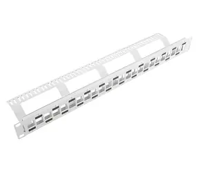 Lanberg PPKS-1224-S grau / Patchpanel / Modular (Keystone) / versetzte Anschlüsse / 1 HE / 19"