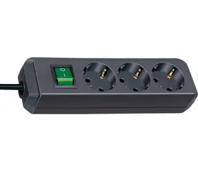 Brennenstuhl ECO-Line schwarz / Verlängerungskabel / 3-fach Steckdose / 1,5 m / Ein-/Ausschalter