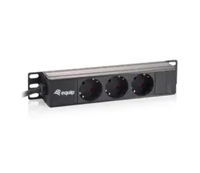 Equip " schwarze Steckdosenleiste / PDU / 1U / SCHUKO - 3x CEE 7/5 / 16 A / 3500 W