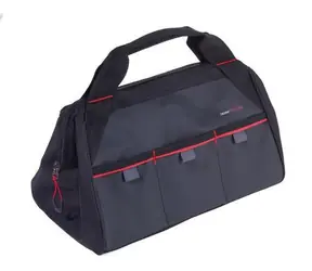 TROIKA Werkzeugtasche schwarz-rot / Werkzeugtasche / 335 x 210 x 190 mm / 9 Fächer / Canvas