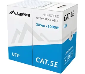 Lanberg LCU5-11CU-0305-S grau / Installationskabel / UTP Cat5e / CU-Draht / 305 m
